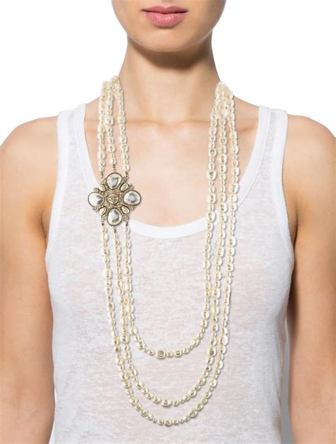 chanel multi strand necklace